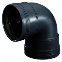 Bocht 87° 2 X Manchet Zwart 90mm Wavin